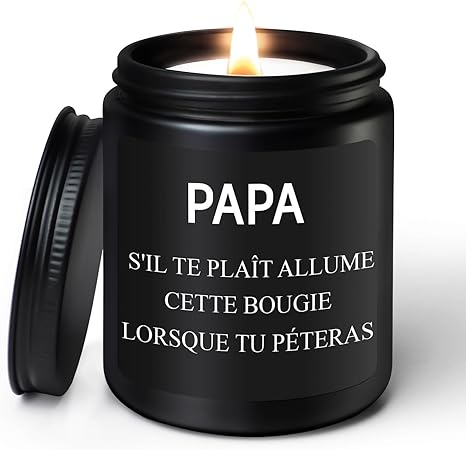 Bougiepersonnalisée pour papa au Bois de Santal | Trouve ton Bonheur, guide d'achats, idées cadeaux, bons plans et jeux concours