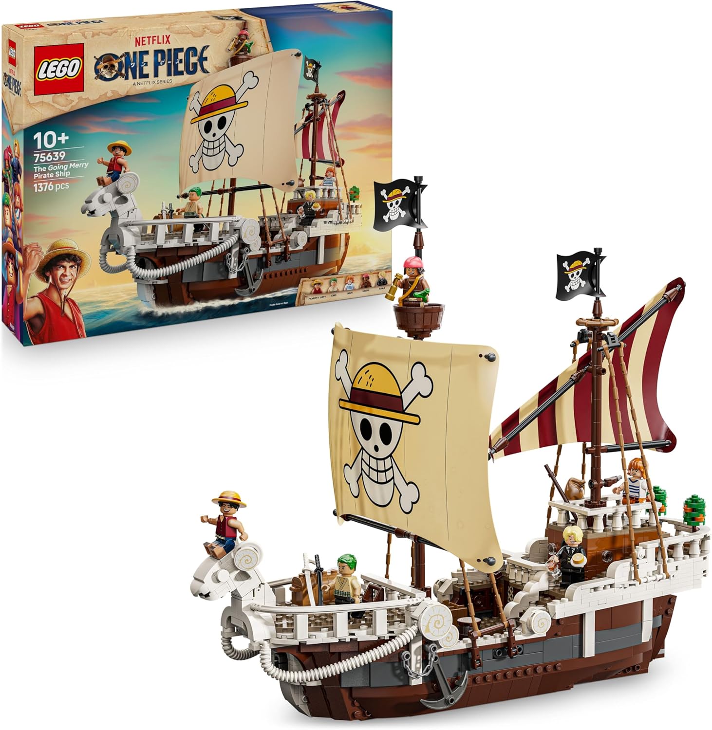 LEGO One Piece Vogue Merry – Bateau pirate avec 5 figurines