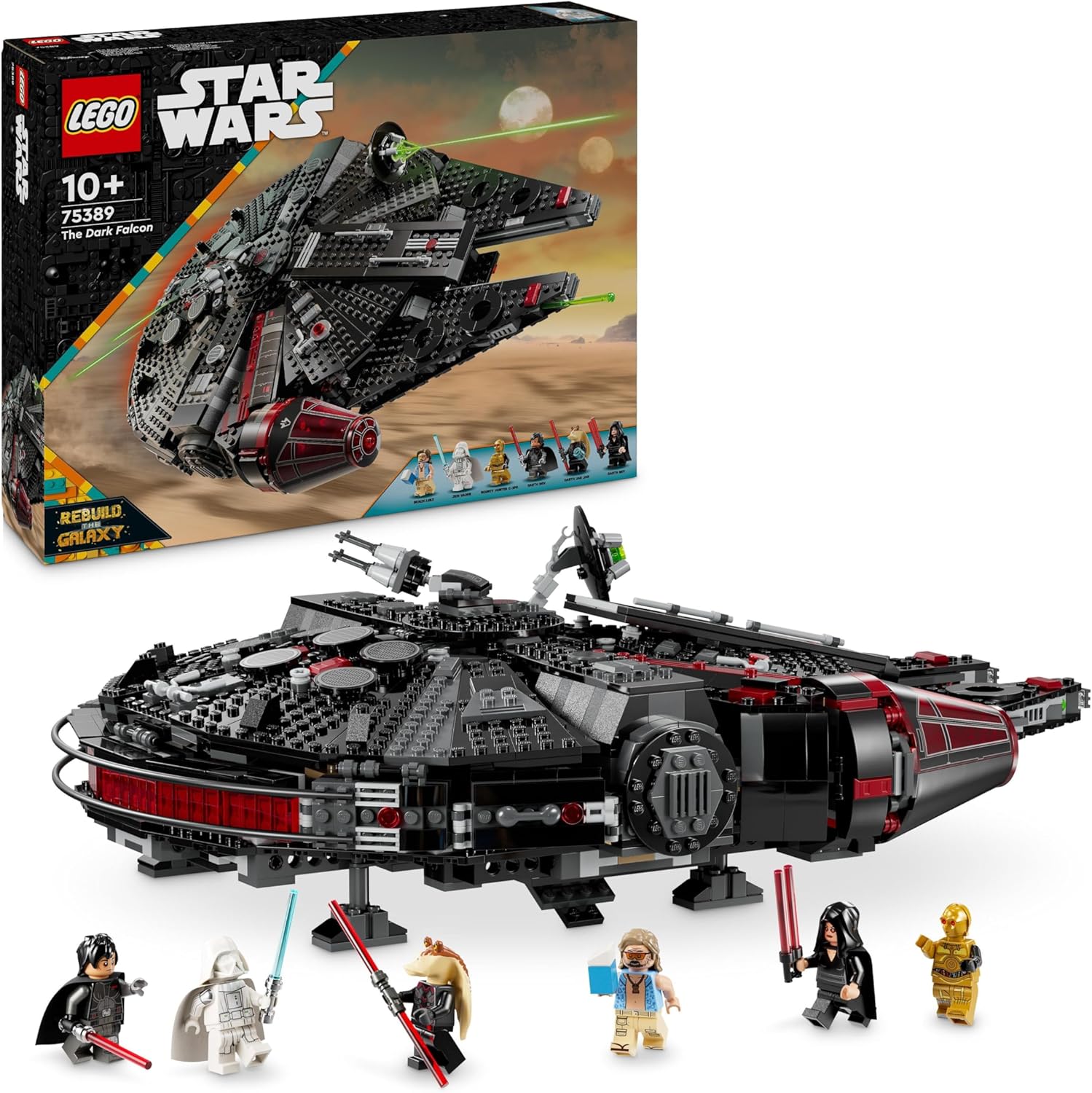LEGO Star Wars Le Faucon Noir – Vaisseau collector + 6 minifigurines, dès 10 ans