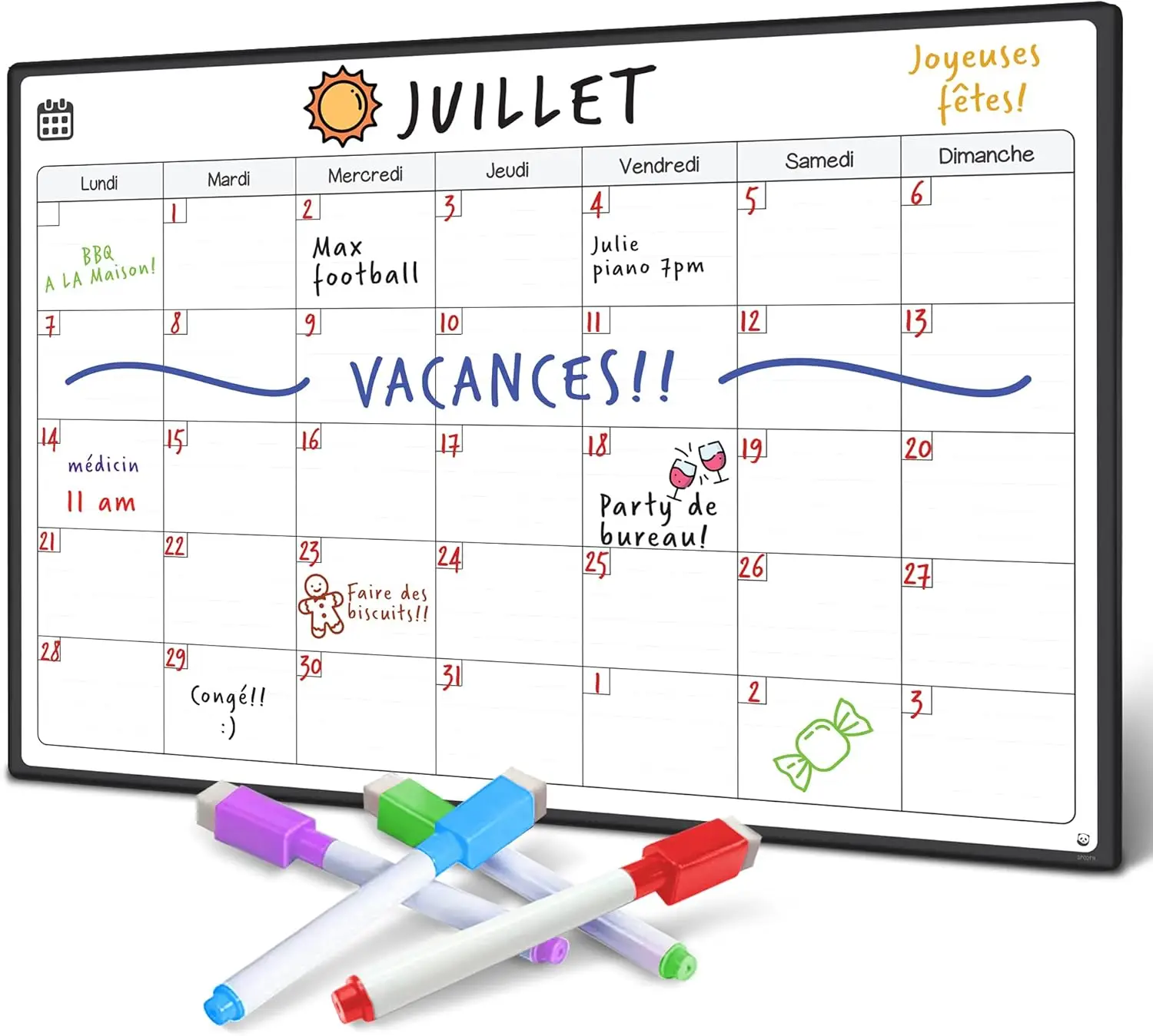 Calendrier Magnétique A3 SmartPanda – Organisation Familiale