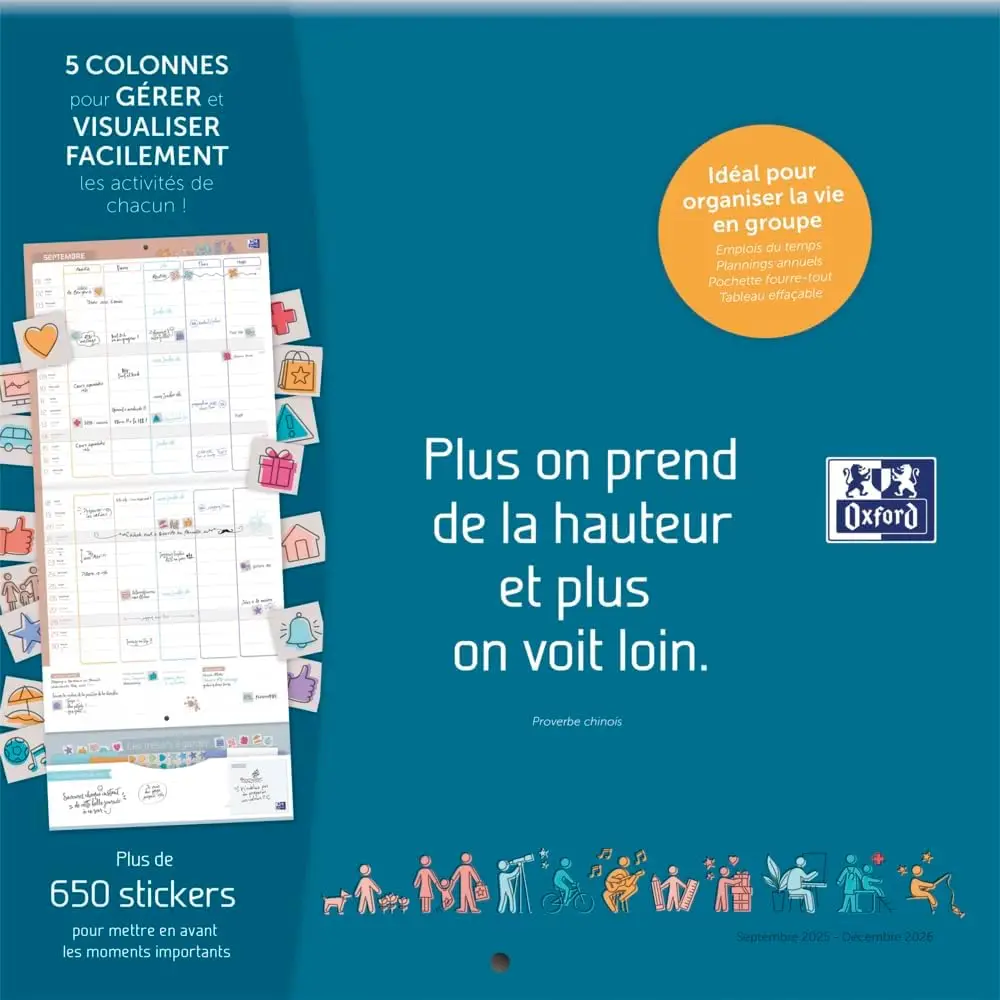Calendrier mensuel familial & pro – Organisation simple et efficace