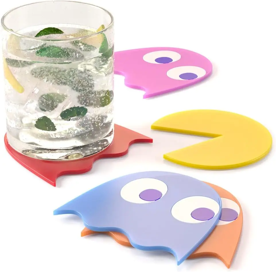 Sous-verres Pac-Man Balvi (x5) – Accessoire geek en caoutchouc