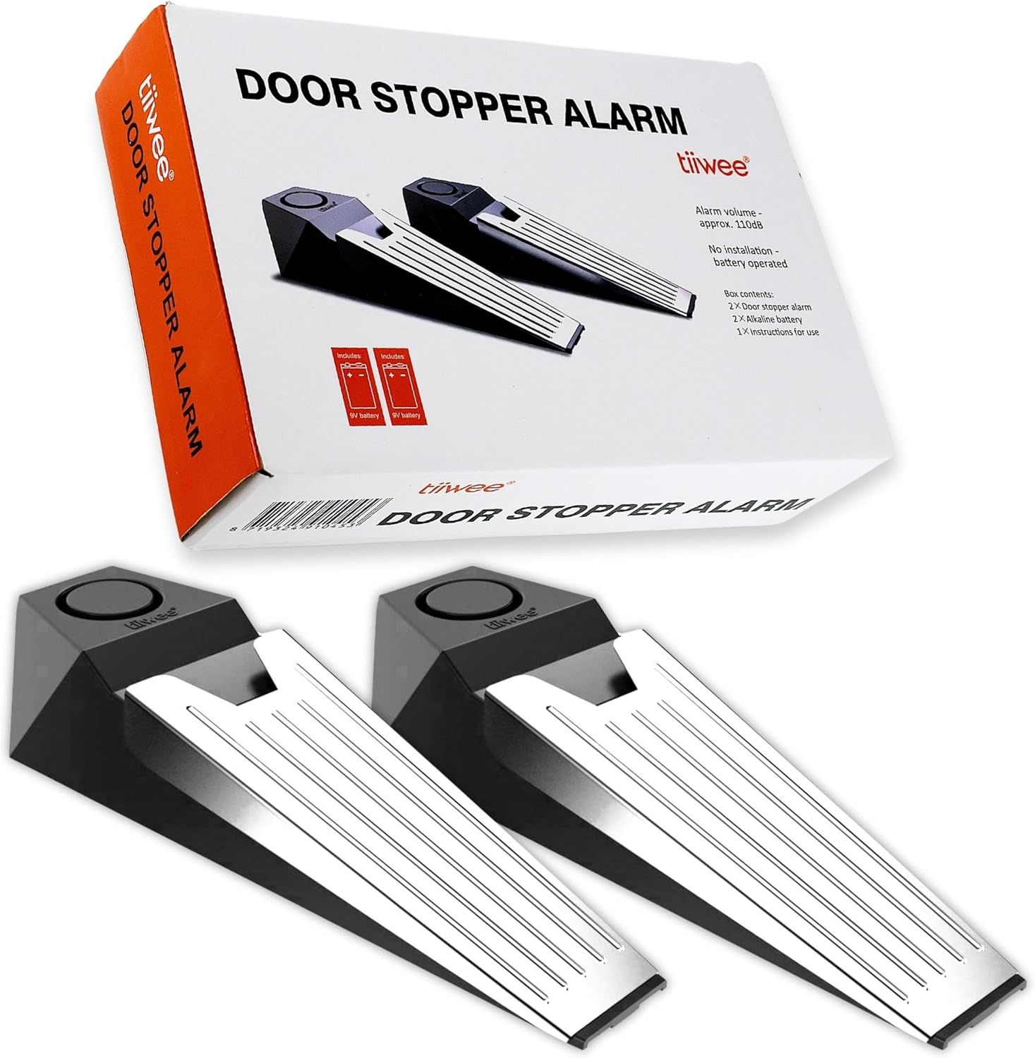 Cale Porte Alarme tiiwee 110dB – Sécurité Maison & Voyage (Lot de 2)