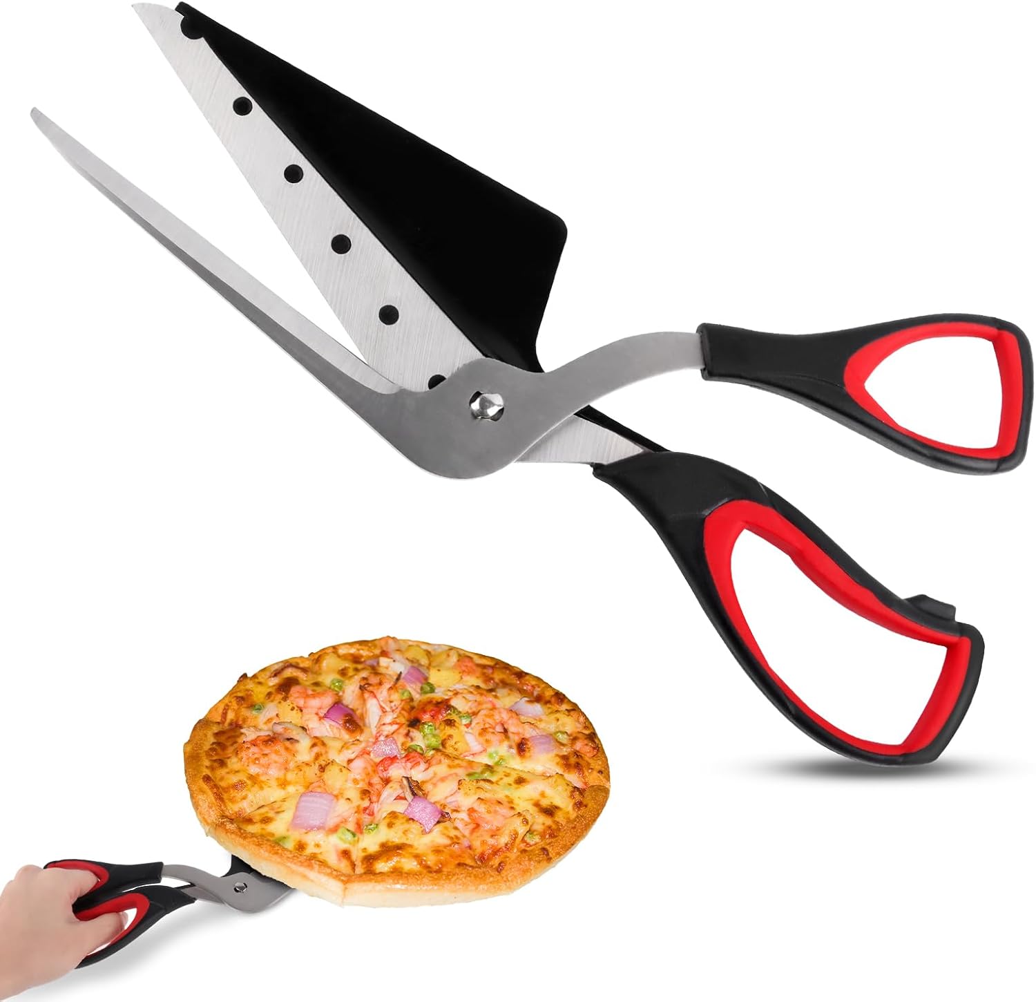 Ciseaux à pizza inox TNOMSNO – Coupe pizza multifonction