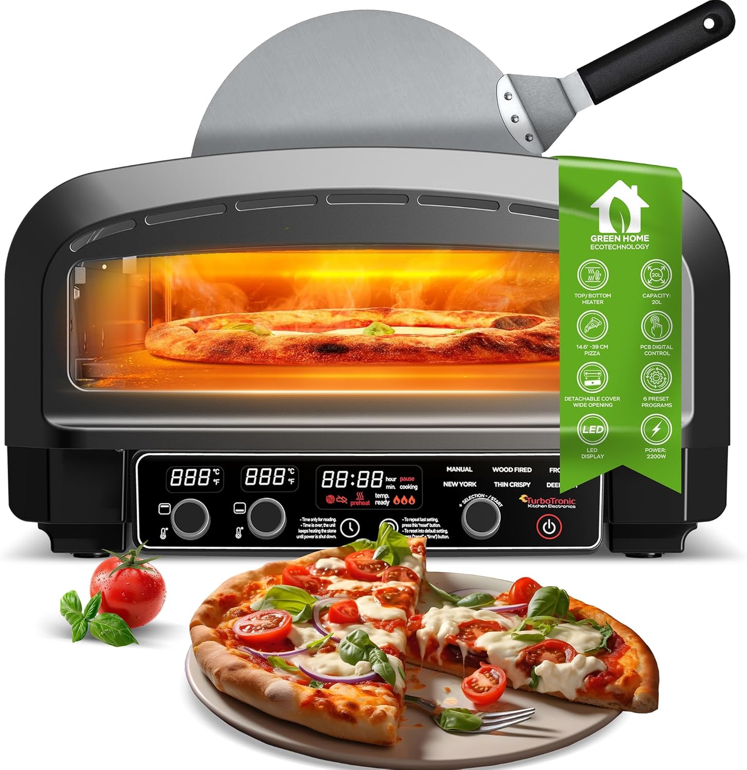 Four à pizza électrique TurboTronic 450 °C avec pierre