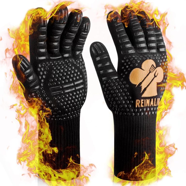 Gants barbecue Reinalin résistants 800°C silicone antidérapant