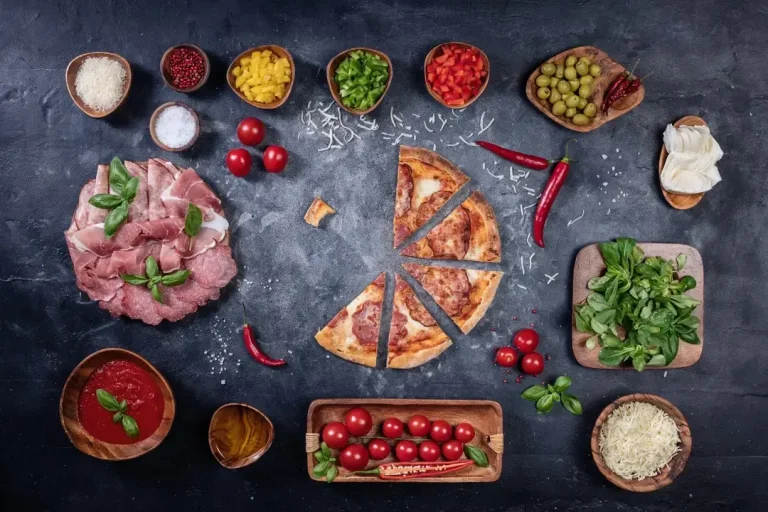 Ingrédients pizza farines, levures, tomates, mozzarella & plus