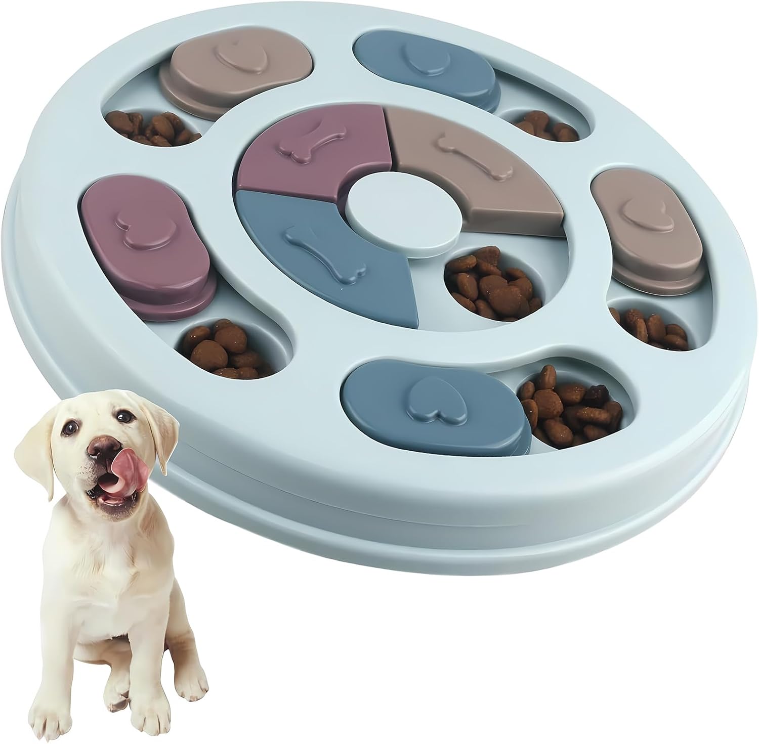 Jouet chien intelligent Elezenioc puzzle friandise bleu