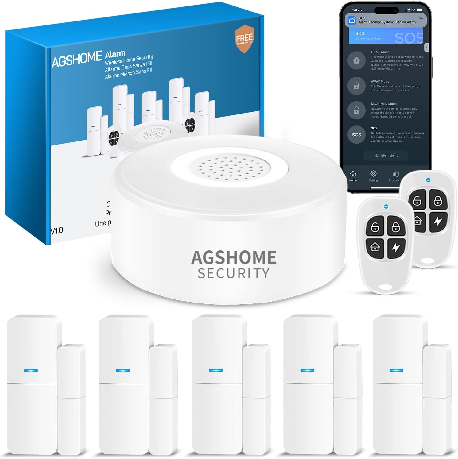 Kit Alarme Maison AGSHOME WiFi sans fil | Trouve ton Bonheur