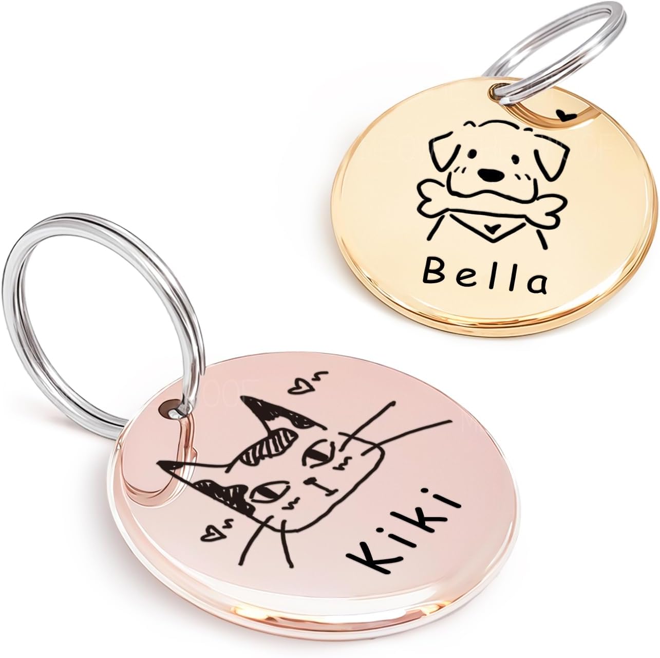 Médaille personnalisée chien & chat MEOW the WOOF en acier