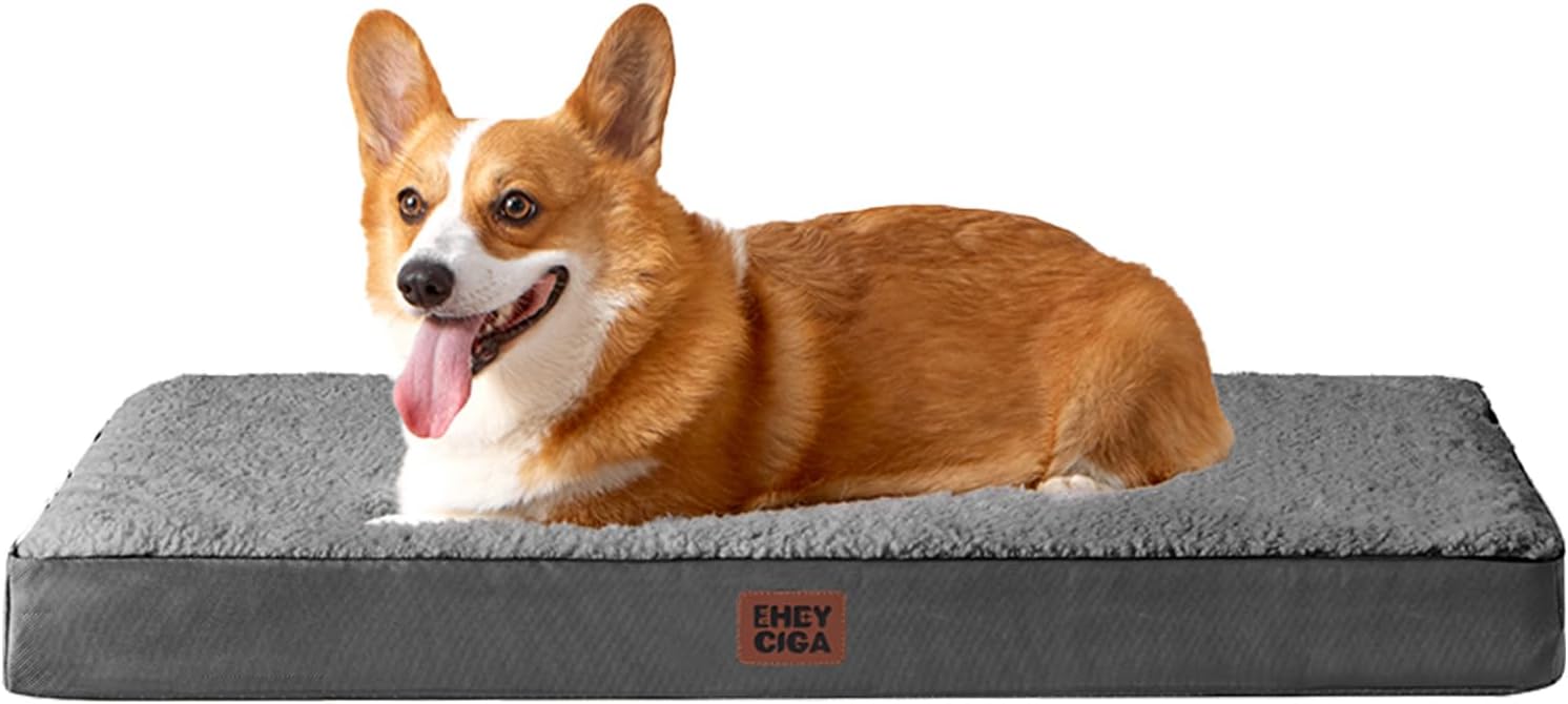 Panier orthopédique pour chien EHEYCIGA déhoussable gris