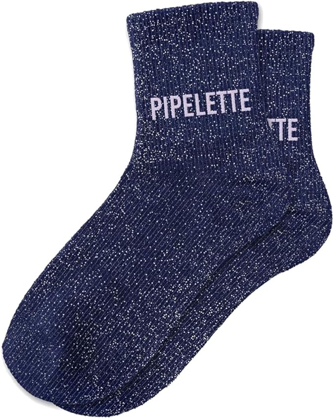 Chaussettes Paillettes Pipelette STC Unisex Mi-Mollet 100% Coton