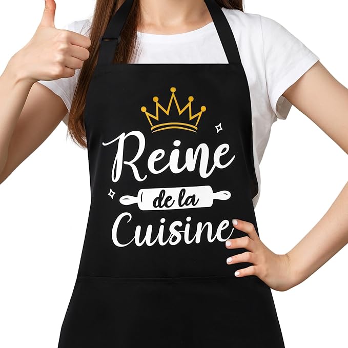 Tablier femme Reine de la Cuisine étanche avec poches