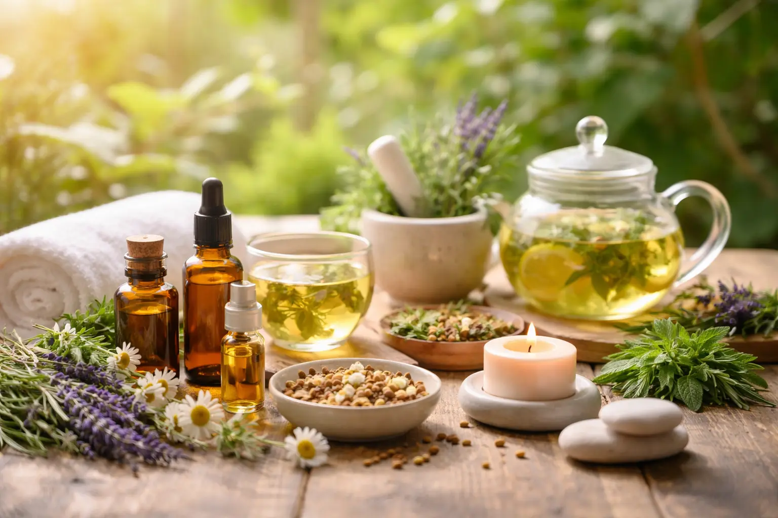 Scène de bien-être naturel lumineuse