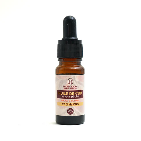 Huile 20% de CBD Broad Spectrum - Pêche